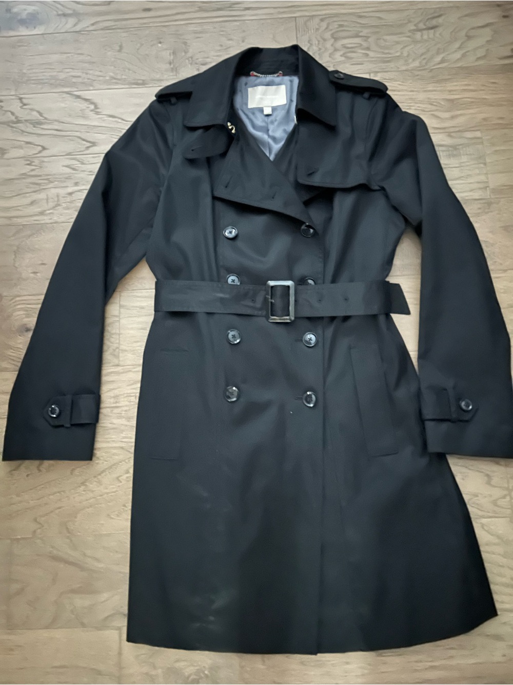 Banana Republic Classic Black Double Breasted Trench Coat Women’s Size Medium